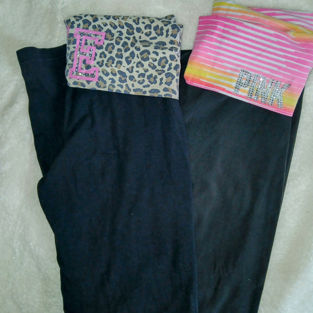 Victoria's Secret PINK Leggings - Black and Multicolor